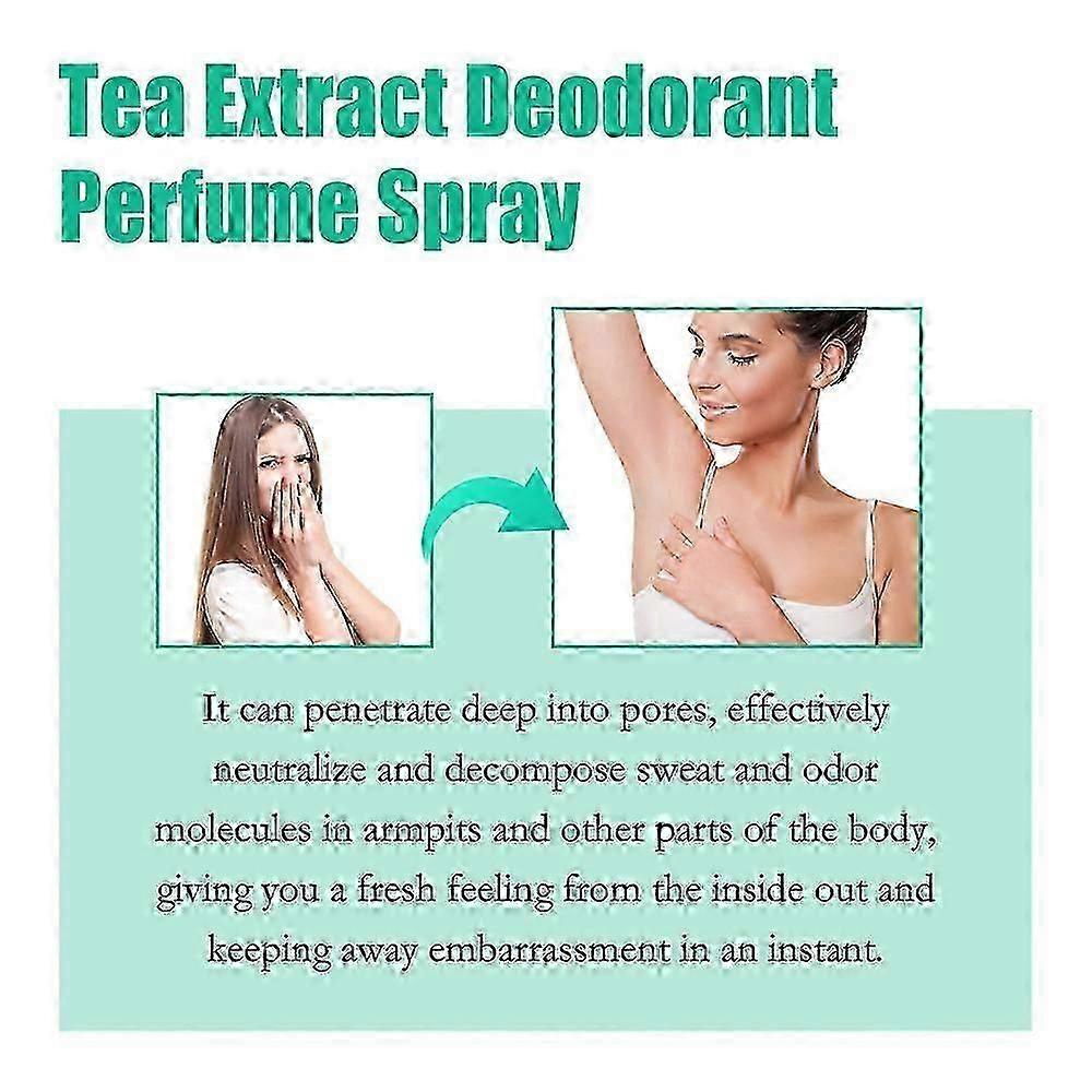 Green Tea Underarm Deodorant Spray, 30ml Green Tea Deodorant Prefume Spray, Aluminum Free Natural Deodorant for Women Men Generally suitable