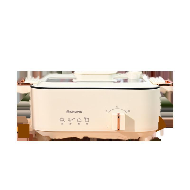 Компактная электрическая жаровня и гриль: Многофункциональная антипригарная посуда для приготовления на пару, жарки и барбекю