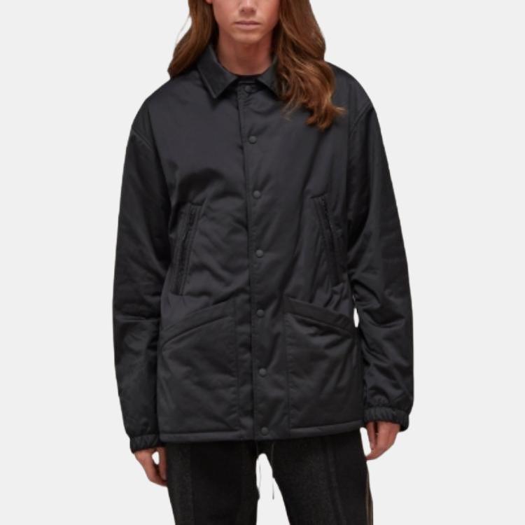 Y-3 FW22 Однотонная мужская куртка с несколькими карманами и лацканами, черная HN4323