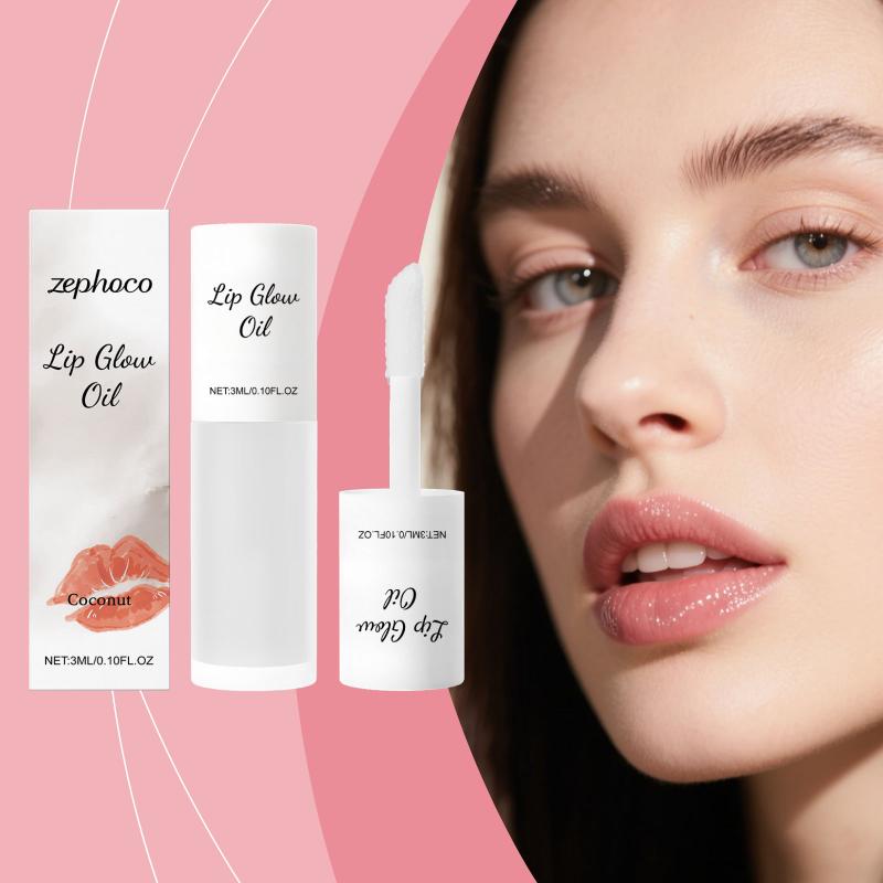 Hydrating Moisturizing Coconut Lip Gloss Oil Makeup Sexy Plump Lip Glow Oil Tinted Lip Plumper Lip Cosmetic Natural Lip Oil