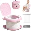 Portable Potty Training Toilet Seat for Toddlers Boys and Girls, Travel Potty Foldable, Toilet Apply Outdoor, Camping, Includes 30 Replacement Bags