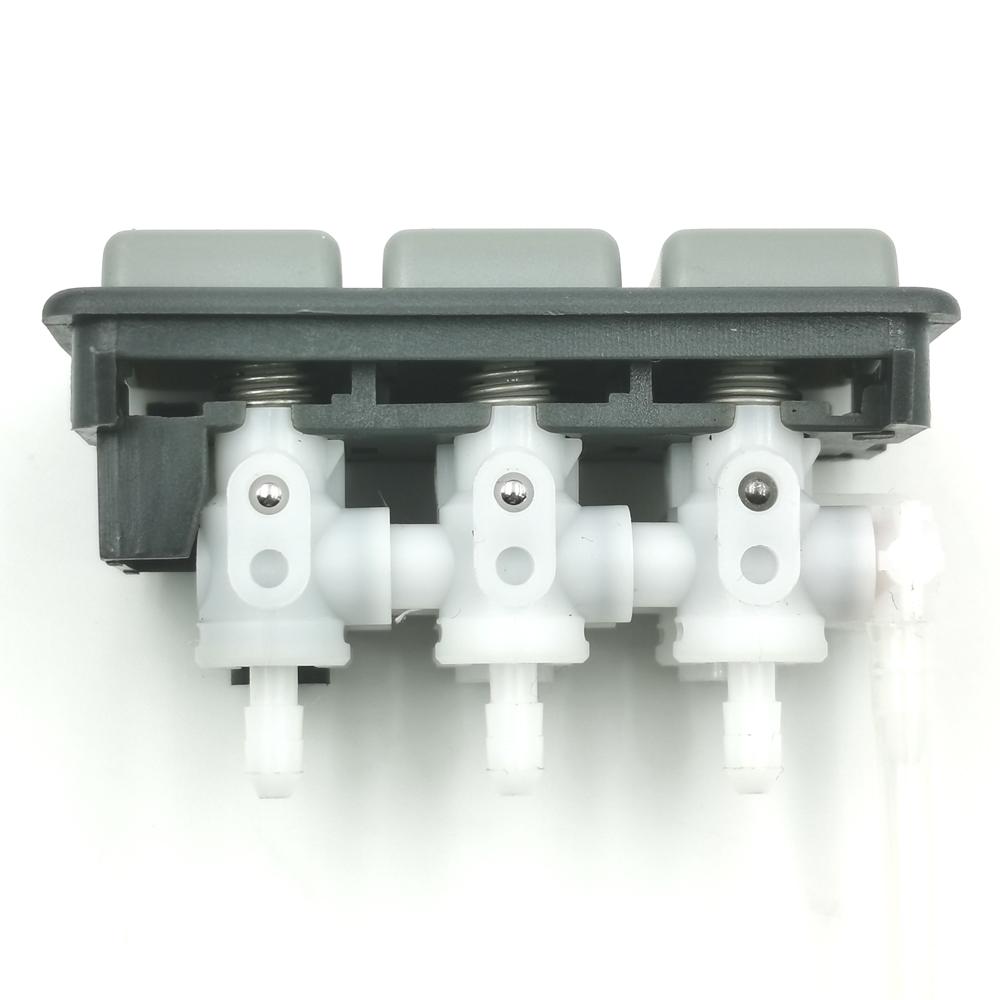 OE:29074-02/04E 81623986093 42538404 Truck Seat Lumbar Adjustment IPS Valve 3 Buttons For ISRI/MAN/IVECO (Gray Color)