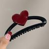 Корейские красные заколки-крабы для волос в форме сердца, элегантные пластиковые большие заколки-крабы, заколки для волос, головные уборы, аксессуары для волос