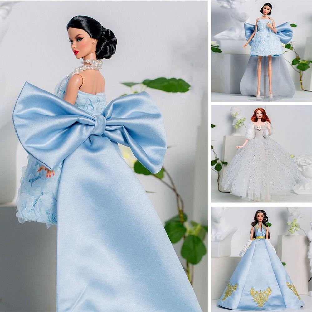 Европейская модная кукла-супермодель, синее платье, кукольное платье принцессы для куклы 30 см/для кукол BJD 1/6