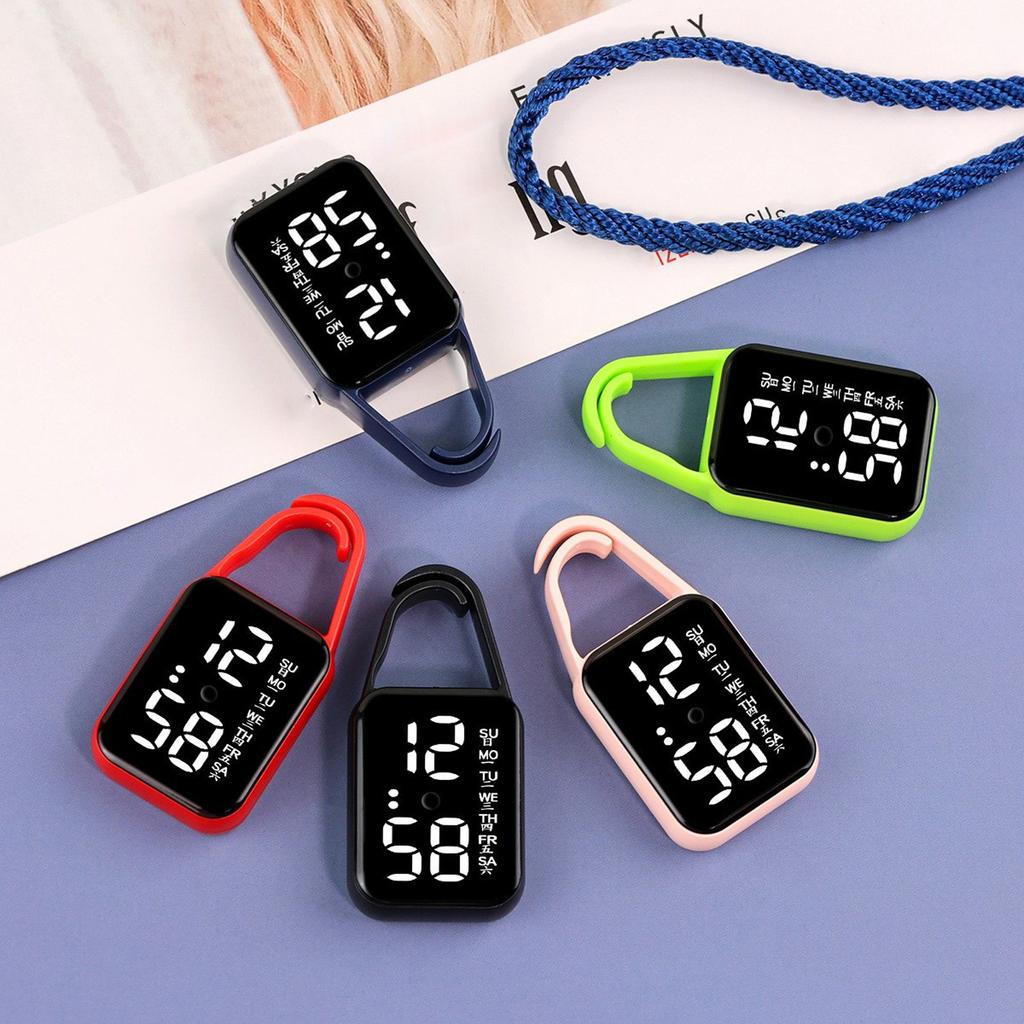 Ночник Брелок Сенсорные Цифровые Часы для Детей Школьников Брелок Карманные Часы Светодиодные Электронные Подвесные Часы
