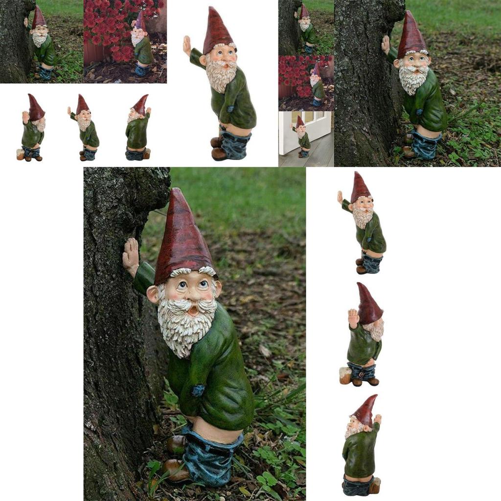 Креативная непослушная статуэтка гнома для сада, яркая полимерная статуэтка гнома для двора, уличная декоративная скульптура