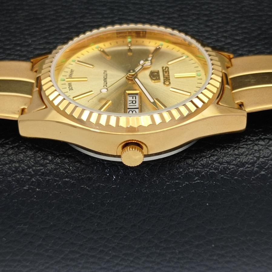 ВОССТАНОВЛЕННЫЕ ВИНТАЖНЫЕ SEIKO 5 AUTO 6309A ЯПОНИЯ МУЖСКИЕ ЗОЛОТЫЕ ЧАСЫ С ЦИФЕРБЛАТОМ a425919-2