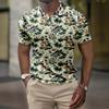 Men's Summer Hawaii Printed Golf Shirt Botton Short Sleeve Top Men's Casual Fashion Shirt