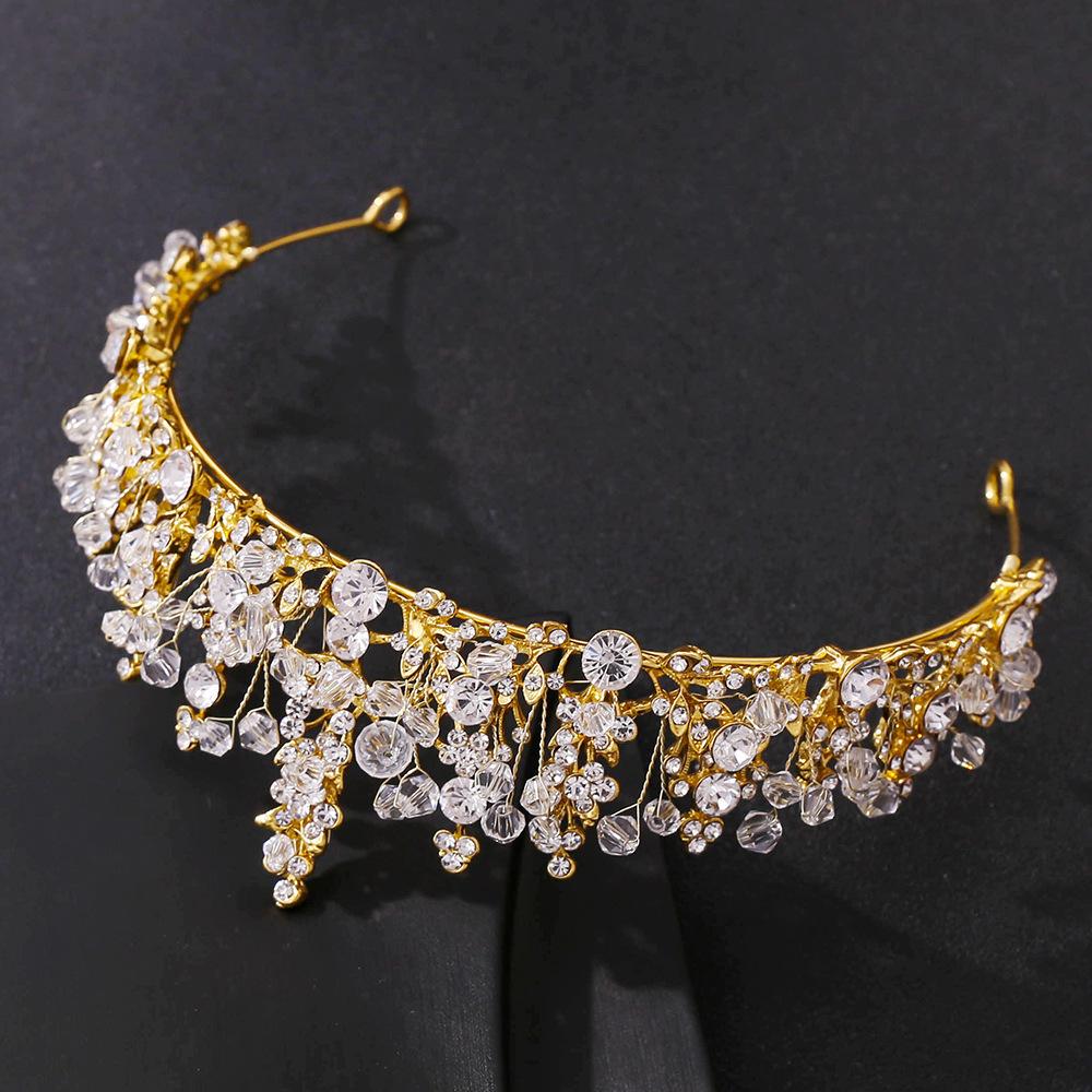 Свадебный головной убор в корейском стиле, корона из красного хрусталя ручной работы, студийные свадебные аксессуары для волос для молодоженов