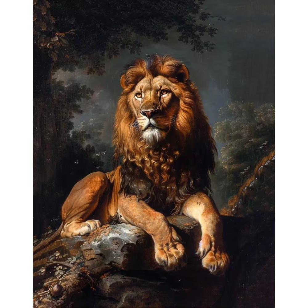 Canvas Dark Forest Wildlife Fox Lion Black Swan Retro Posters Prints Wall Art Picture Living Room Home Decor Wall Decor