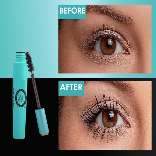 Водостойкая тушь для ресниц FASHION COLOUR Cat Eye | Объем | Стойкая | Не размазывается | Спиральная щеточка | Не образует комочков | Экстремально черный | 10 г