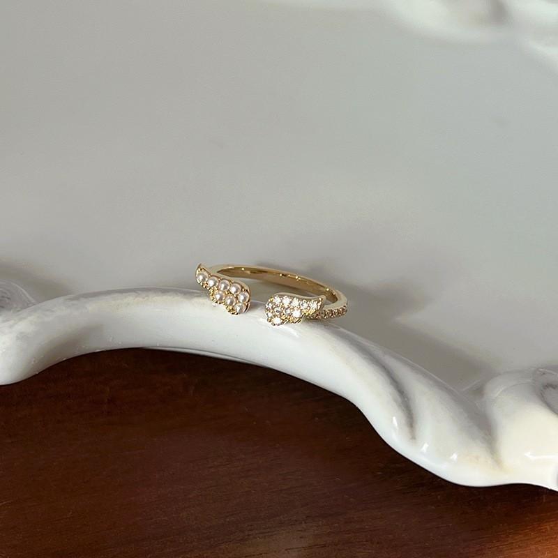 Elegant French Iris Violet Enamel Drop Oil Zircon Ring For Women Fashion Accessory