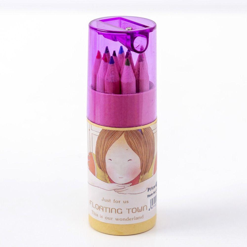 12 шт. цветных карандашей, набор карандашей для рисования мультфильмов, раскрашенные вручную канцелярские карандаши для студентов