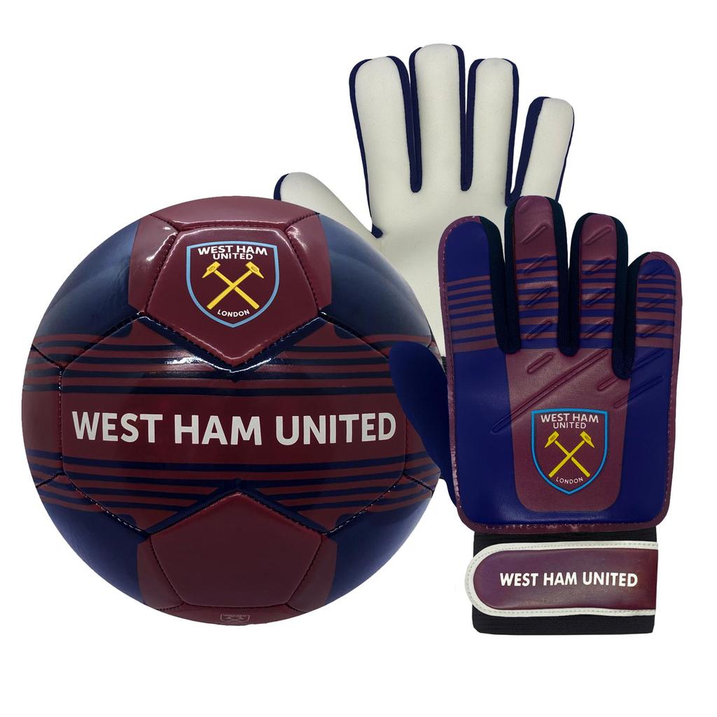 West Ham United FC Boys Official Goalkeeper Gloves Set