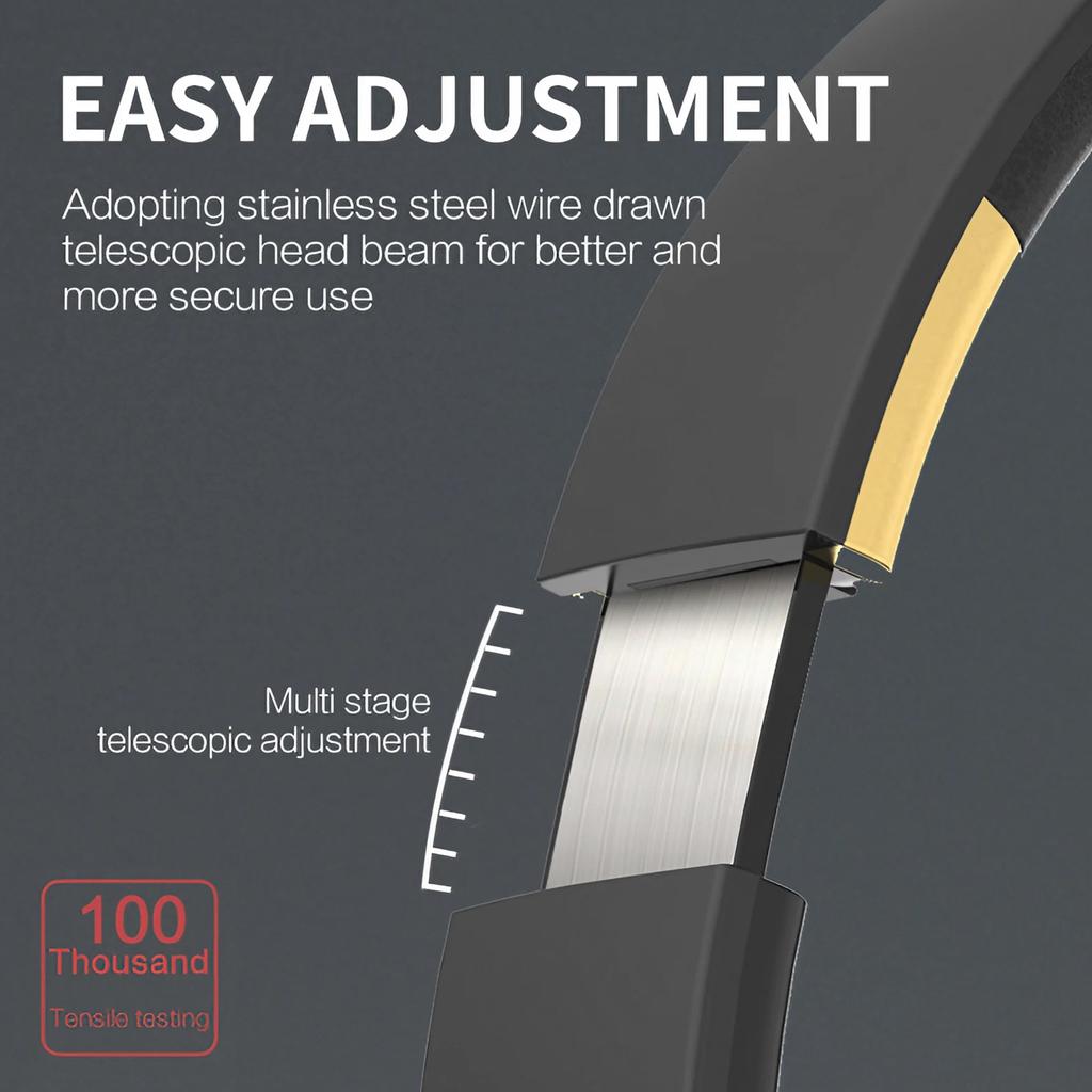 Wireless Foldable Over-Ear Bluetooth Headphones with Wired Option and Breathing Light for Gaming Music Sports Use