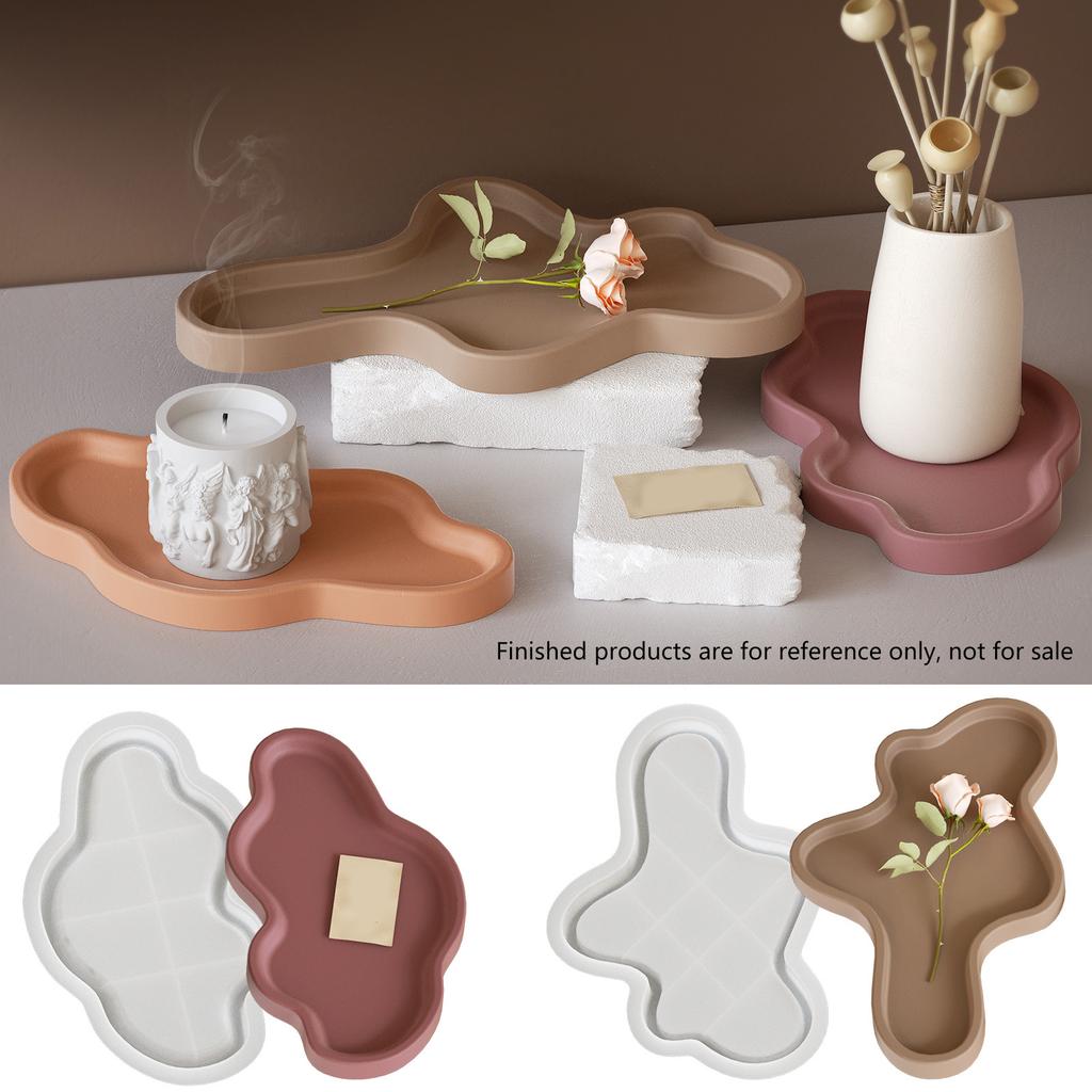 Многоцелевой большой овальный поднос из смолы, формы, прочный силиконовый домашний аксессуар, портативный для бетонных тарелок, товаров для рукоделия