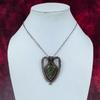 Spessartine Garnet In Limestone Pendant Copper Wire Wrapped Gemstone Pendant