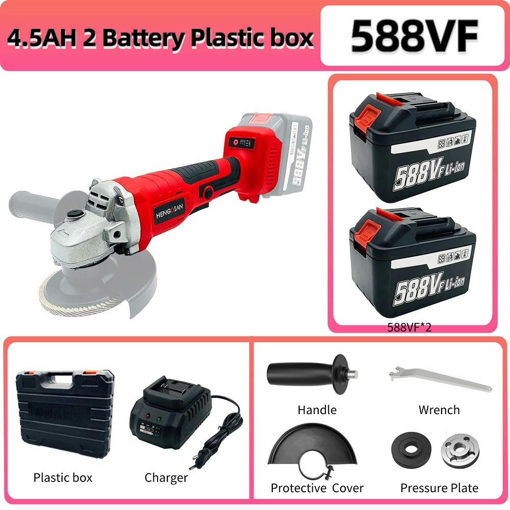 Угловая шлифовальная машина 125 мм, 21 В, аккумуляторная, бесщеточная электрическая угловая шлифовальная машина