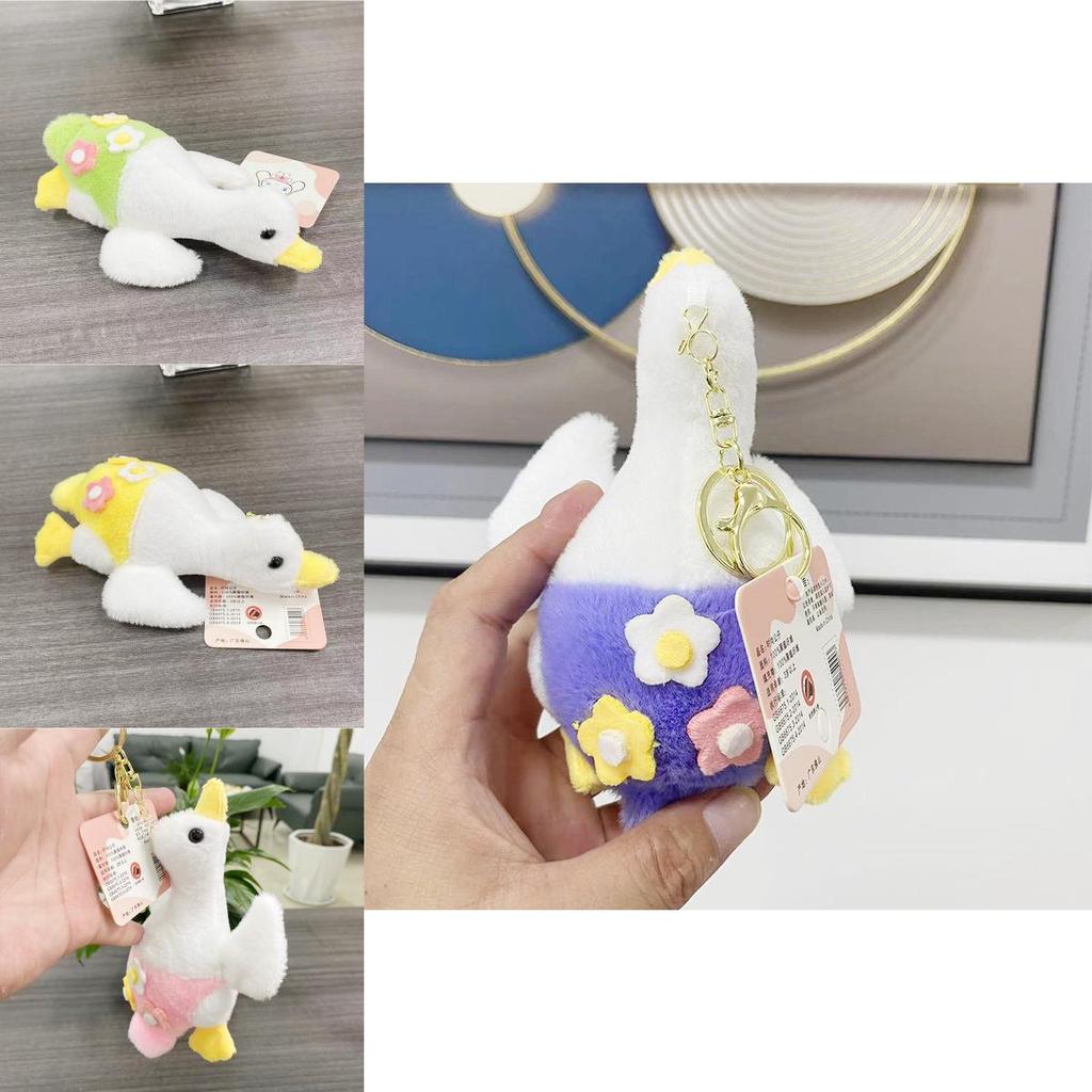 Милая мультяшная плюшевая игрушка-гусь, кукла, брелок, подвеска для сумки, красочная мягкая набивная, подарок