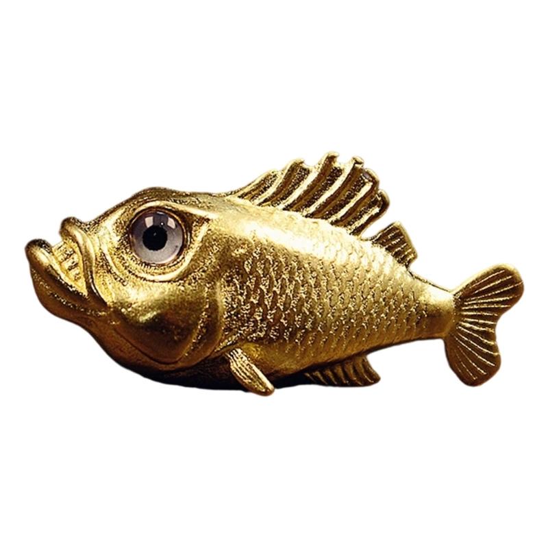 Ancient Fish Statue Handmade Copper Marine Animal Figurine Ornament For Living Room Bookshelf Decoration Sewing Project