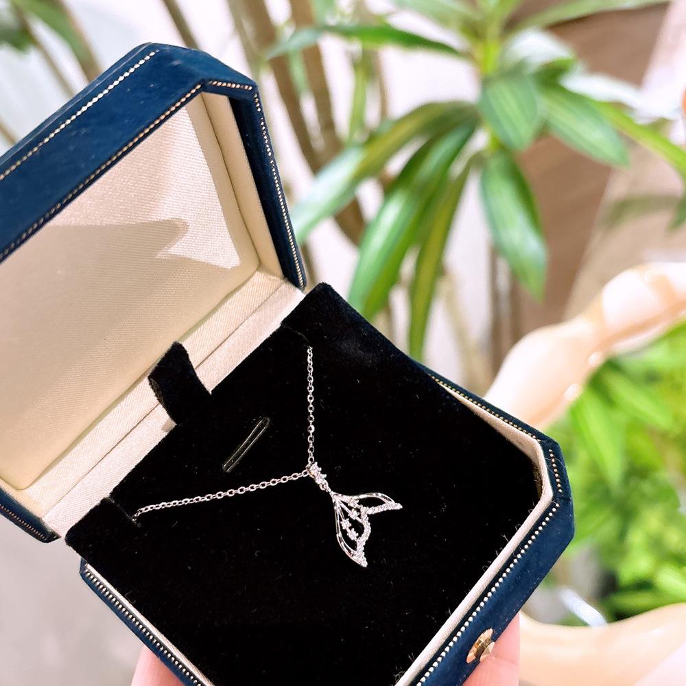 Полая микровставка ожерелье рыбий хвост легкая роскошная нишевая женская корейская версия ключичная цепочка ожерелье высокого класса