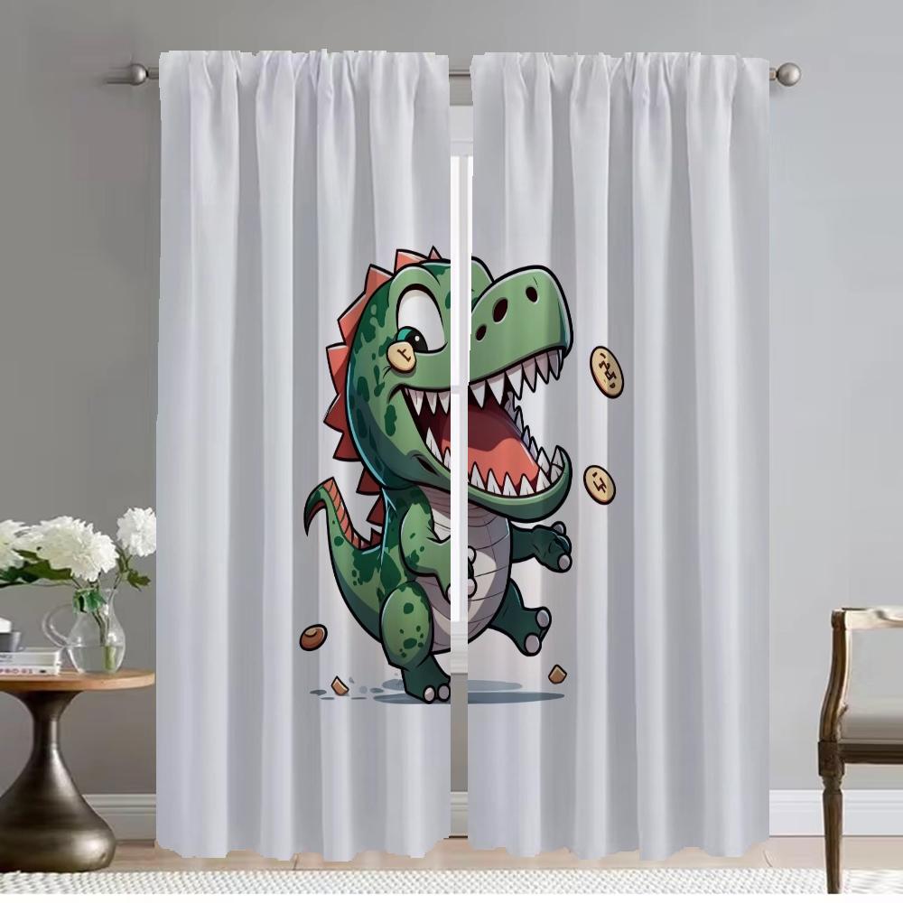Противомоскитные шторы для гостиной, шторы-перегородки с маленьким динозавром, шторы для домашнего интерьера, 2 штуки, шторы для кухни, блэкаут
