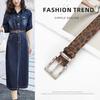 New Women's Genuine Leather Belt Leopard Leather Pattern Retro Versatile Jeans Decorative Belt Women's Style