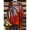 Летняя джинсовая ткань с имитацией, окрашивание tie-dye, печать, неровный подол, круглый вырез, женская, короткий рукав, для улицы, повседневная