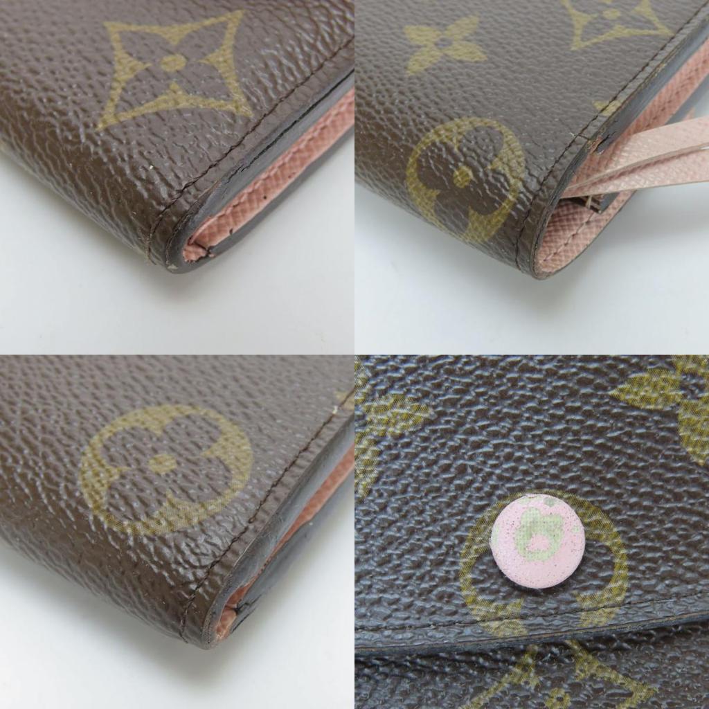 Подержанный кошелек LOUIS VUITTON Portefeuille Emily M61289 Монограмма Коричневый Роза валерин Двухскладной кошелек