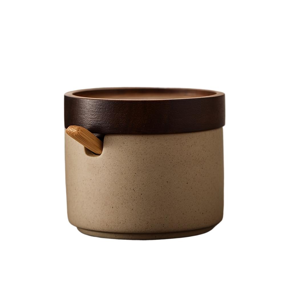 Винтажный японский керамический набор баночек для специй 3 шт. Кухонные контейнеры для приправ с подносом