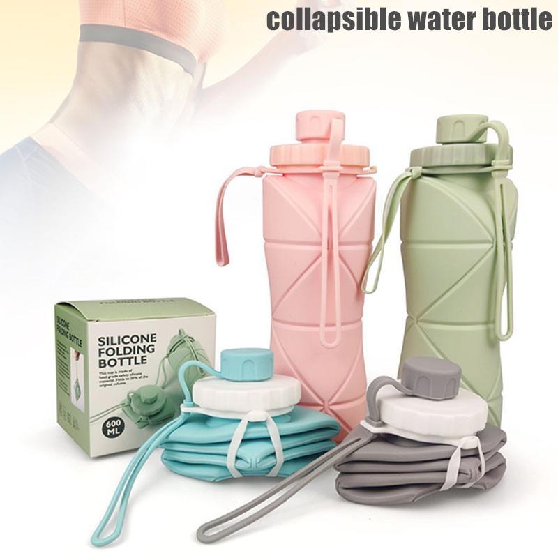 Прочные складные бутылки с водой, герметичный клапан, складная дорожная бутылка с водой для спортзала, кемпинга, пешего туризма, путешествий, спорта