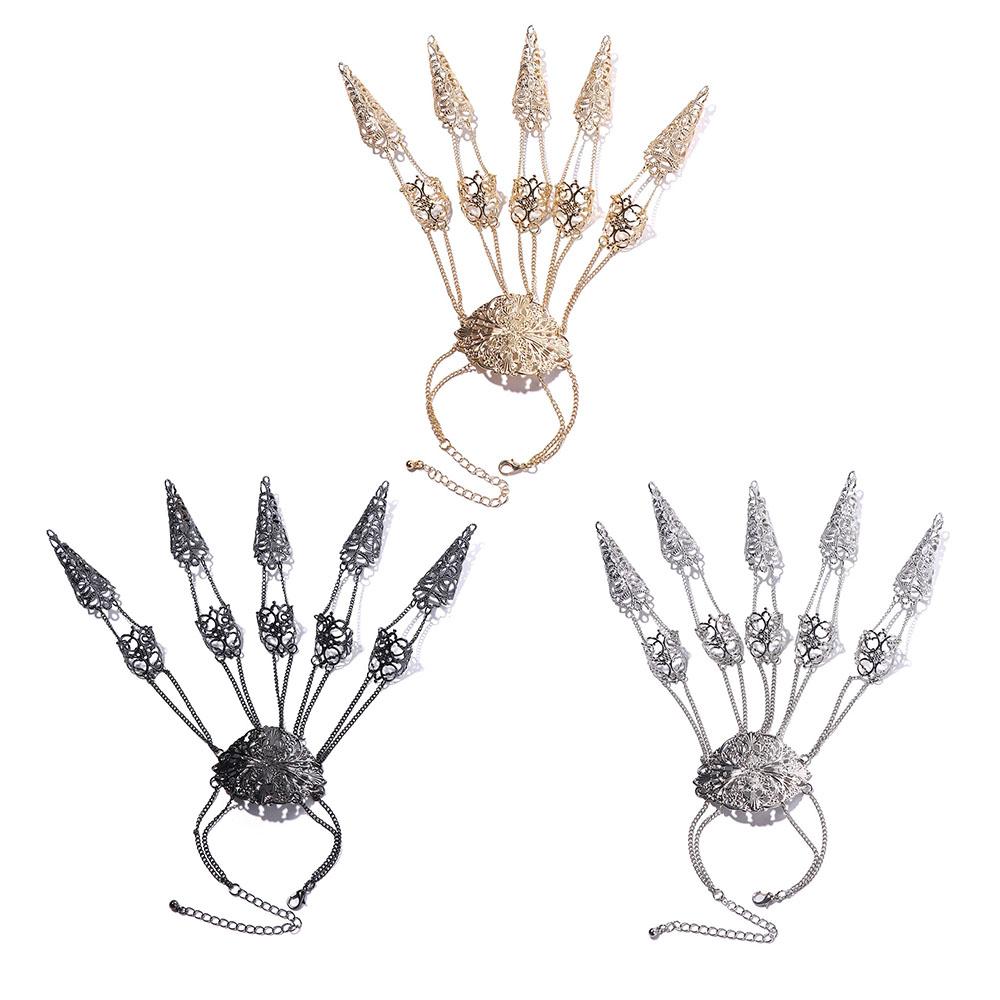 Кольца для рук Кольца на костяшки пальцев Женские ювелирные изделия Аксессуары Кольца для ногтей с браслетом Браслет на палец