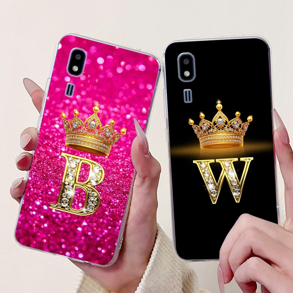 Alphabet Crown Letters Case For Samsung A2 Core Case SM-A260F Soft Slim Back Cover For Samsung Galaxy A2 Core Phone Cases