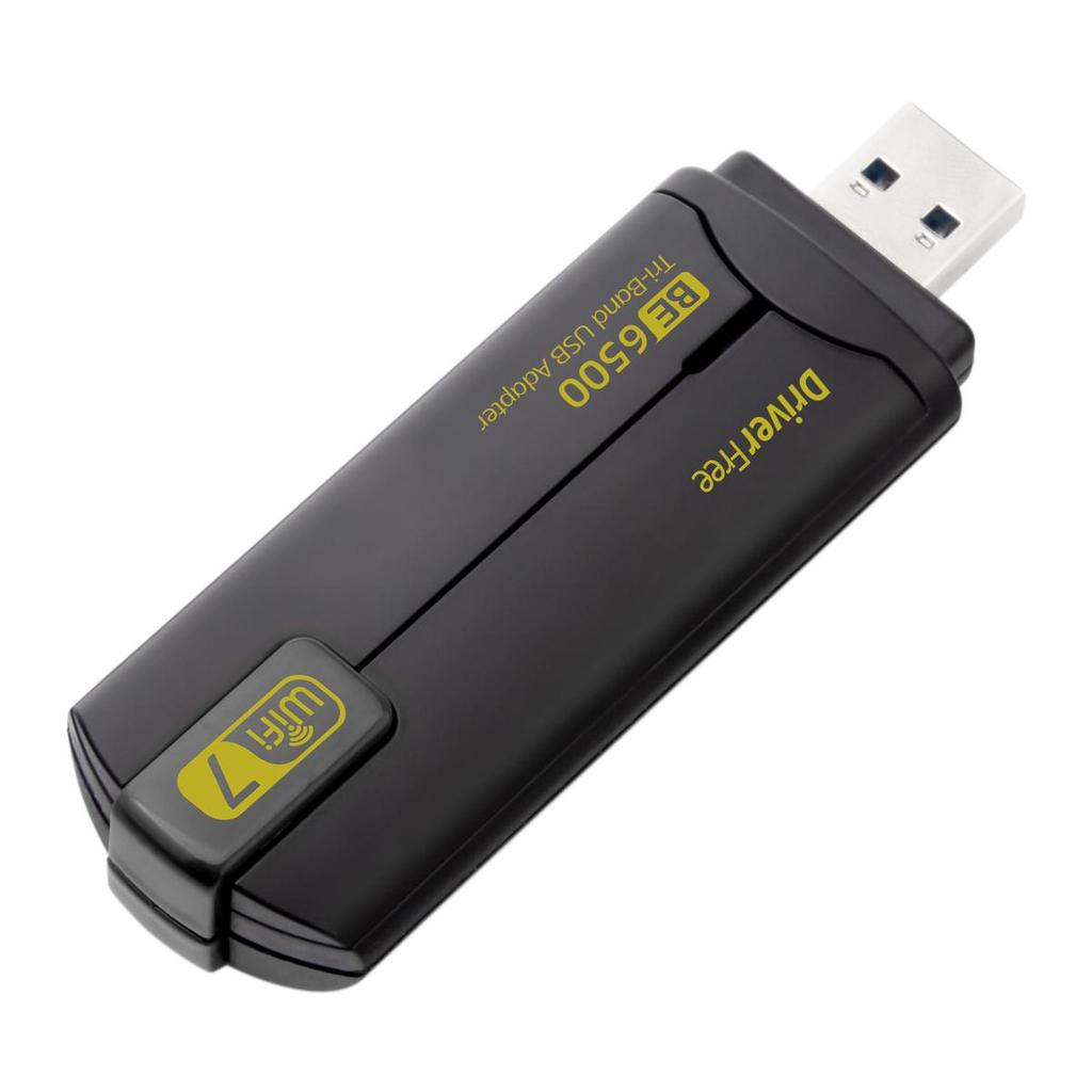 6500Mbps WiFi 7 USB Adapter BE6500 2.4G&5.8G&6GHz Wireless Network Card 802.11be Free-Drive WiFi Adaptador for Win 10/11