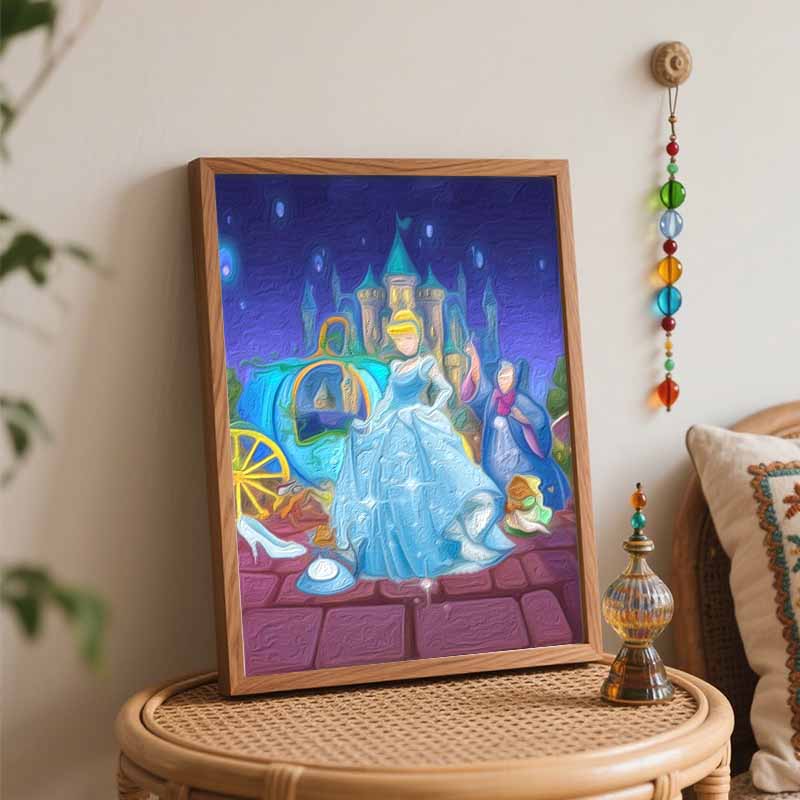 Disney Золушка цифровая масляная живопись ручная роспись набор сделай сам домашний декор замок тыква карета принцесса фея-крестная