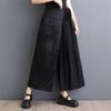 Black Plus Size Vintage Pleated High Waist Casual Loose Summer Wide Leg Pants Women Trousers