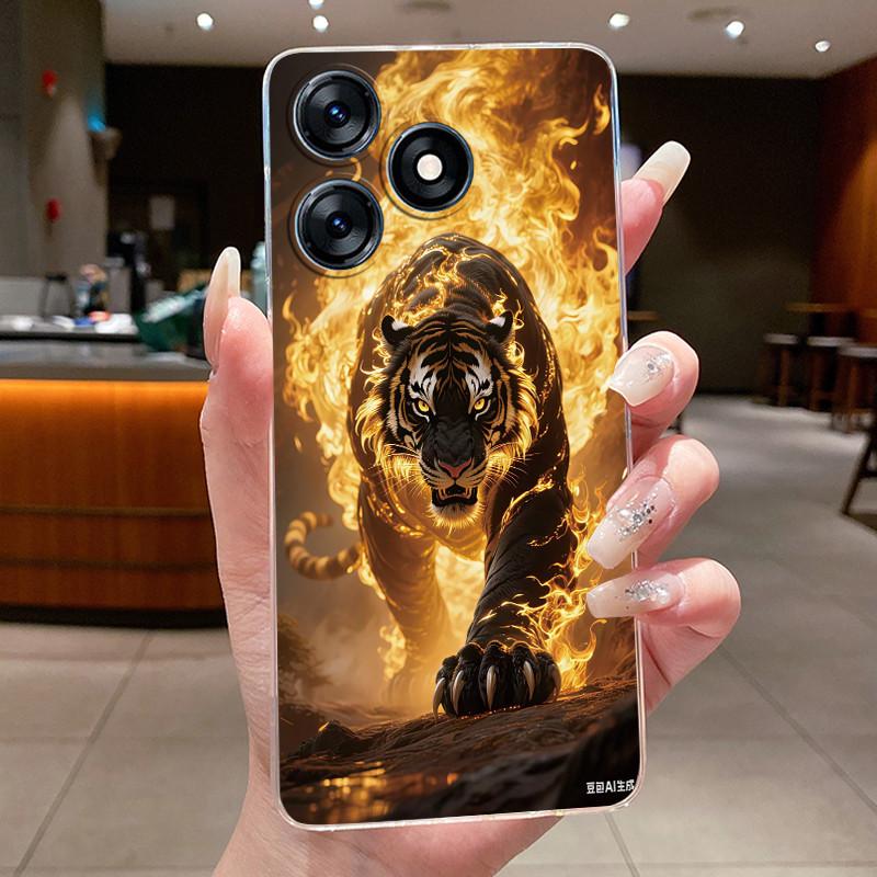 Для Tecno Spark 10 10c 10Pro Spark10 4G Чехол для телефона Мягкая прозрачная задняя крышка Роскошный Дракон Милый Крутой Мальчики Девочки Мультяшный Бампер Funda
