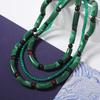 Новый китайский ретро стиль old money темно-зеленые бамбуковые сочленения многослойная смола, наслоенная с персонализированными ожерельями, нишевые креативные женские модели