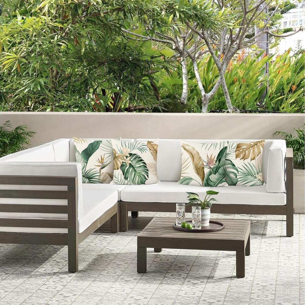 Tropical Leaf Shadows Interweaving Imbuing Rainforest VitalityCover Bedroom Sofa Decoration Polyester Cushion Cover with Zipper