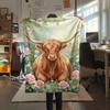 1PC Watercolor style Print FlAannel Blanket, High quality Comfortable for All Seasons, Home Decor, Warmth and Comfort