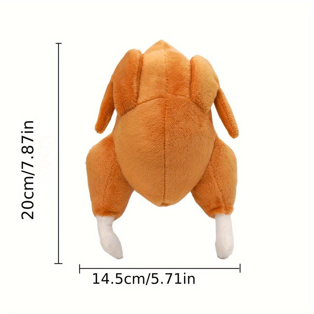 Подарок на День Благодарения для собак: 2 плюшевые игрушки в форме жареной курицы.