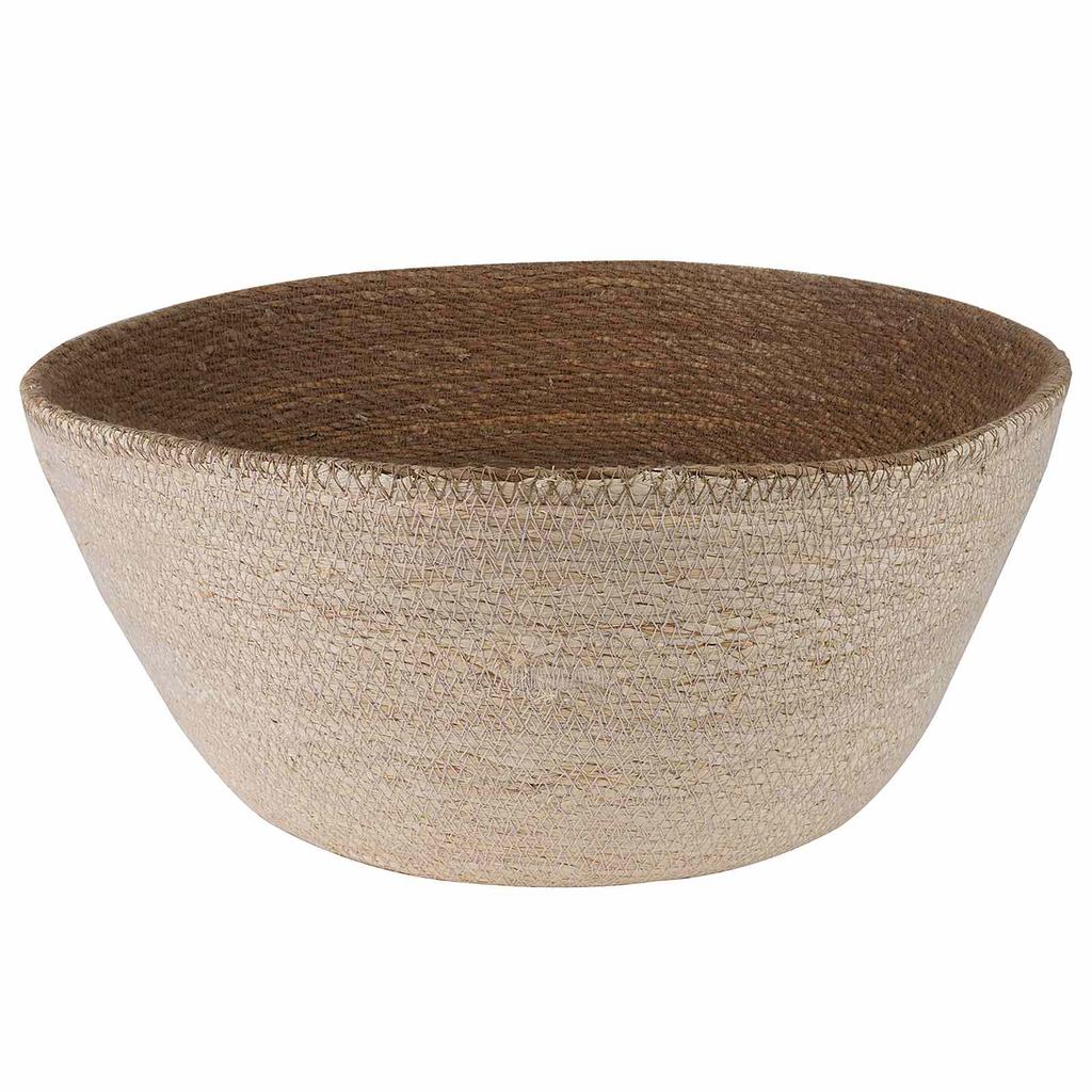 Seagrass Plant Pot with Handles White Ø 32 x 32 cm 100percent Seagrass