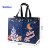 Рождественский подарочный пакет Санта-Клаус Снеговик Дизайн большой емкости с двойной ручкой из нетканого материала Подарочная упаковка для конфет