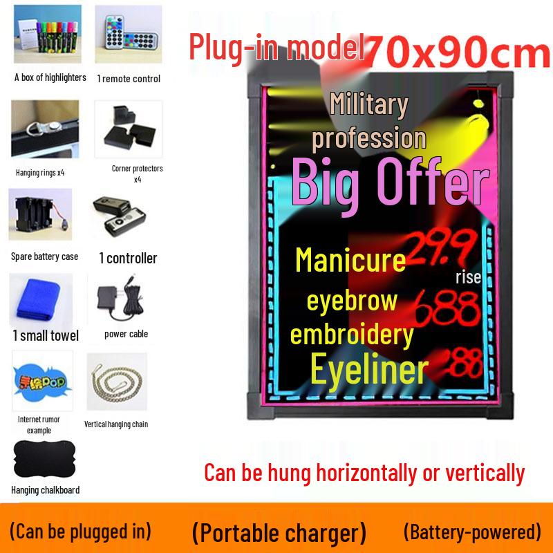 Светодиодная меловая доска - Светящаяся рекламная доска-меню