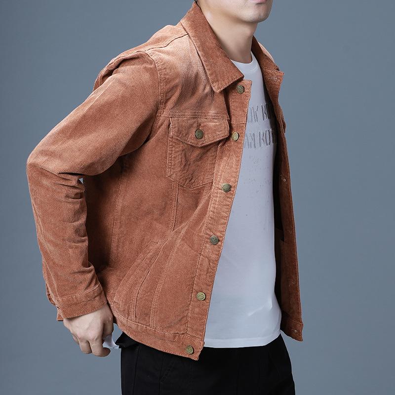 Мужская джинсовая вельветовая куртка Мужская повседневная одежда Весенне-осенняя куртка