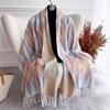 [T845] Ethnic Style Blanket Thick Pashmina Jacquard Scarf Women New Winter Warm Shawl Wrap Cashmere Neckerchief Poncho Stoles