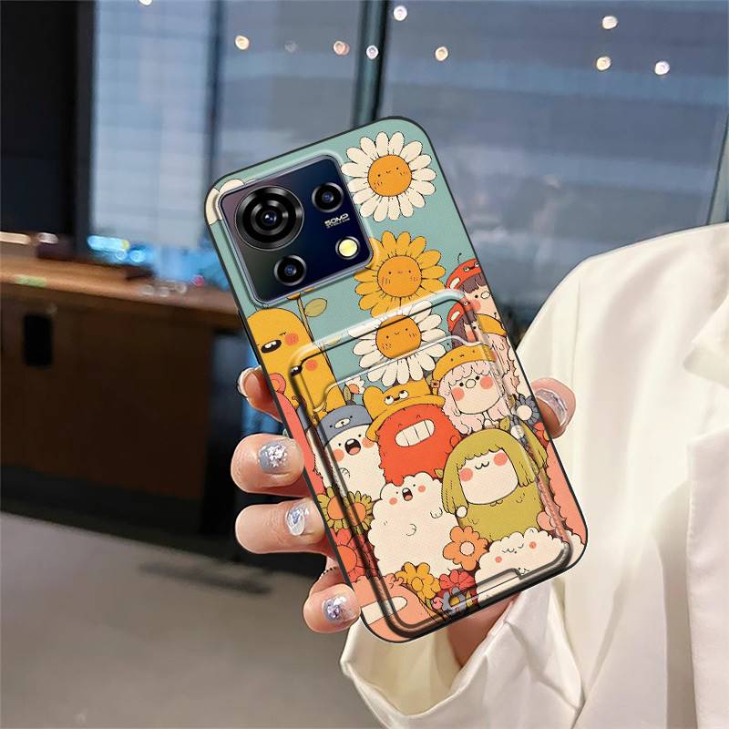 Чехол для телефона из ТПУ со слотом для карты для ZTE Blade V50 Vita, водонепроницаемый, защитный, модный дизайн, мультяшный, милый, противоударный, мягкий чехол