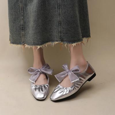 Модные легкие женские балетки Silver Ballet Trainers новая одежда ретро вечерний бриз неглубокие туфли-лодочки французские туфли Мэри Джейн на плоской подошве одинарные туфли обувь