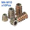 10pcs/lot Zinc Alloy Hexagonal Trapezoid Nuts M4 M5 M6 M8 M10 Wood Insert Inner Thread  Durable