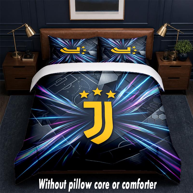 Дизайн Juventus FC Постельное белье Комплект 1 пододеяльник + 2 наволочки Мягкое дышащее домашнее постельное белье